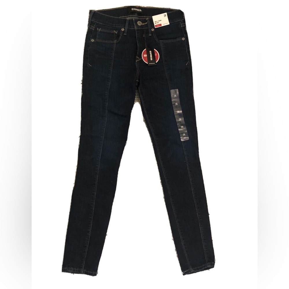 Express Denim Perfect Mid Rise Ankle leggings Jean with front seams (runs small)